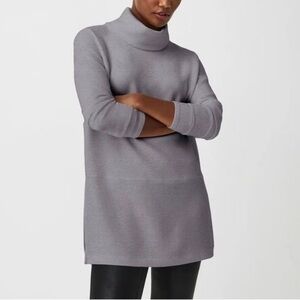 SPANX AirEssentials Grey Turtleneck Tunic Sweatshirt Scuba Pullover Modal